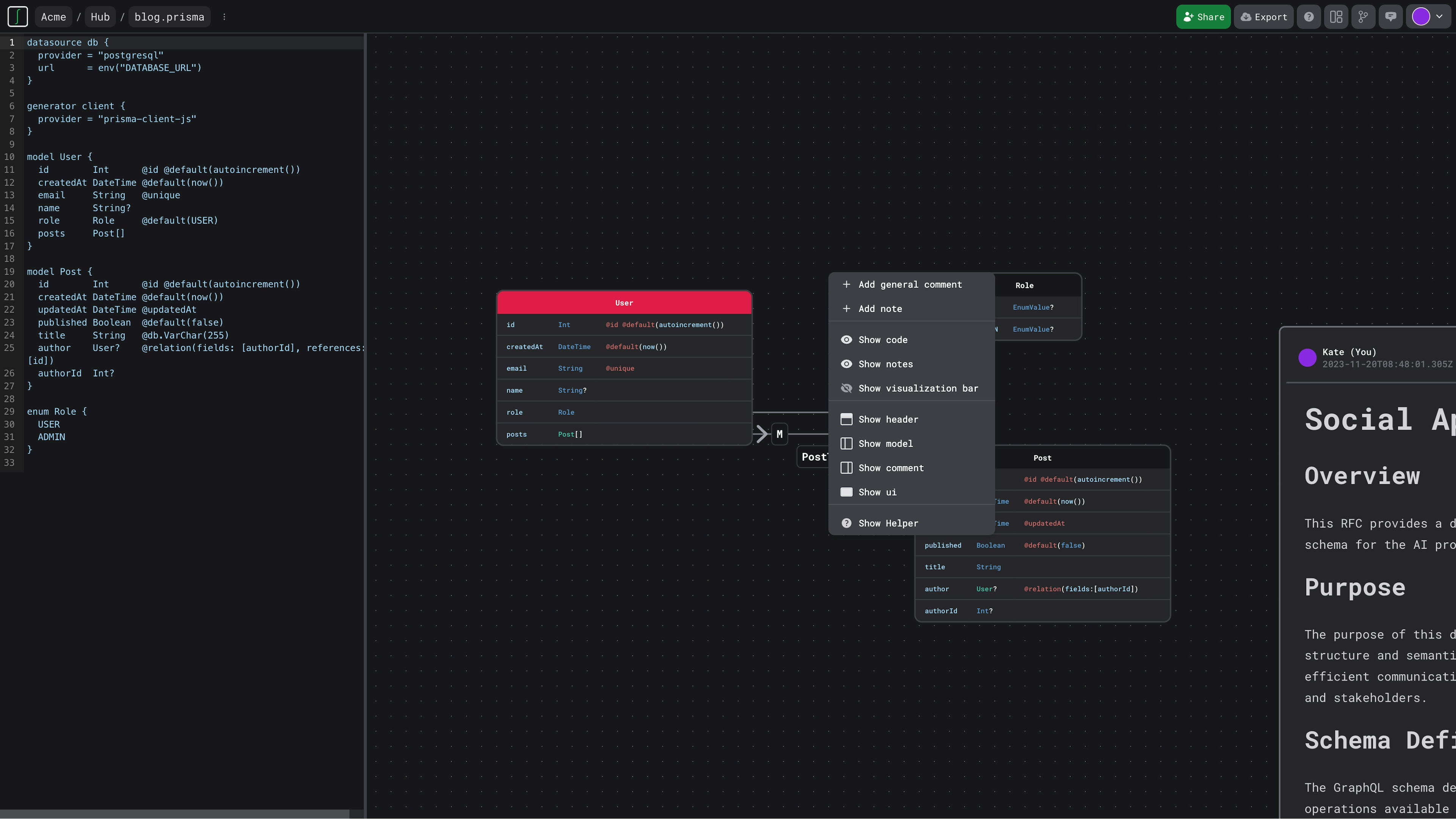 Layout controls and toggles