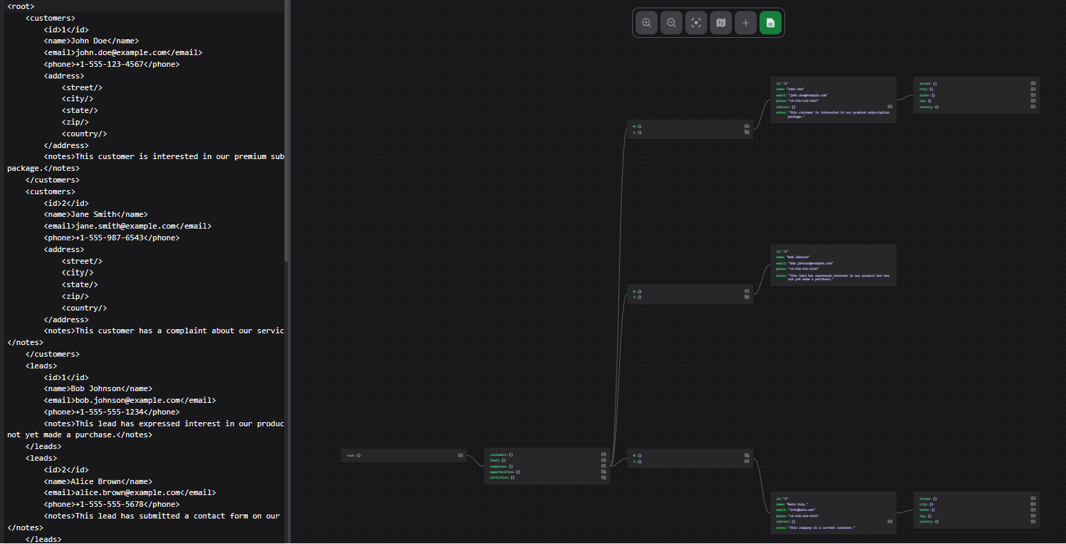 Show/hide JSON and XML children